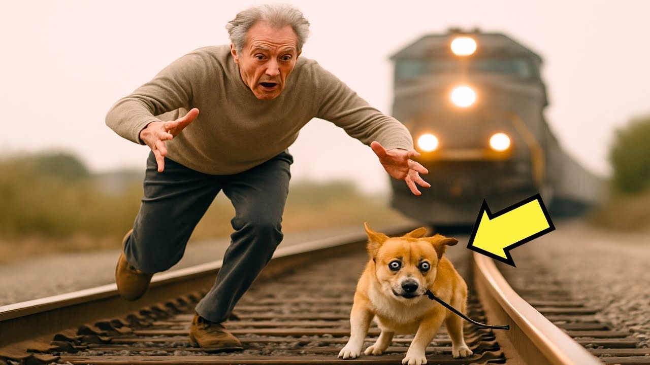 ABUELITO CORRE PARA SALVAR A PERRO ATRAPADO EN LAS VÍAS… PERO NO ESPERABA LO QUE EL ANIMAL HARÍA