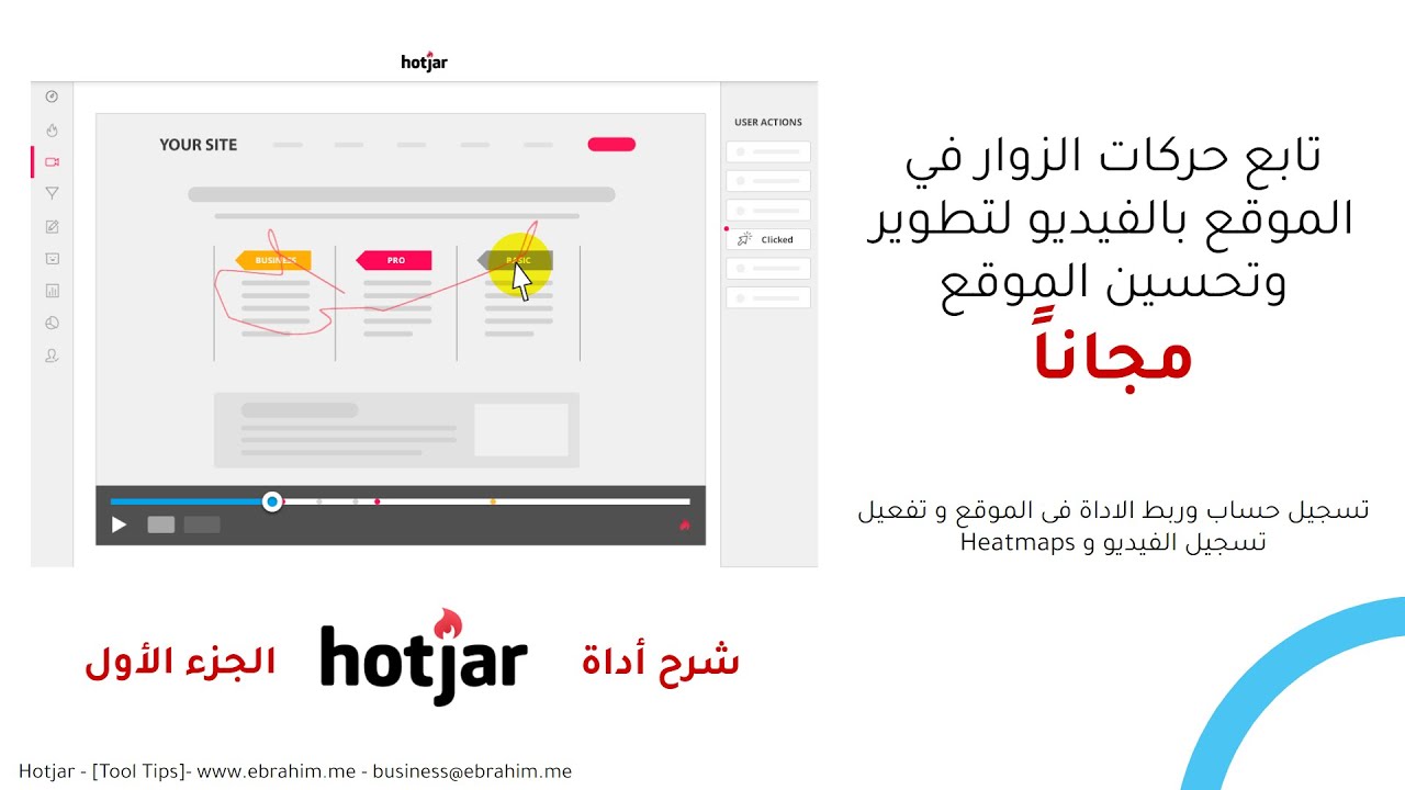 تتبع حركة زوار موقعك بالفيديو - شرح اداة Hotjar الجزء الاول