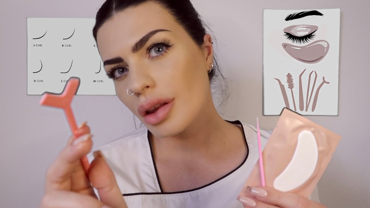 ASMR Beauty Salon - Perming Your Lashes 👁💕 (face touching, combing, personal attention roleplay)
