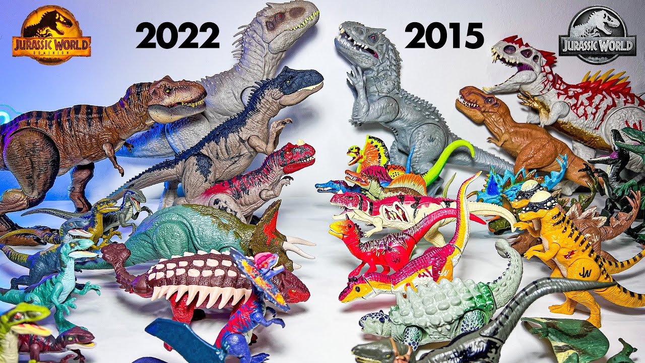 NEW vs OLD Jurassic World Dinosaurs Toys! Indominus Rex, T-Rex, Allosaurus, Ceratosaurus