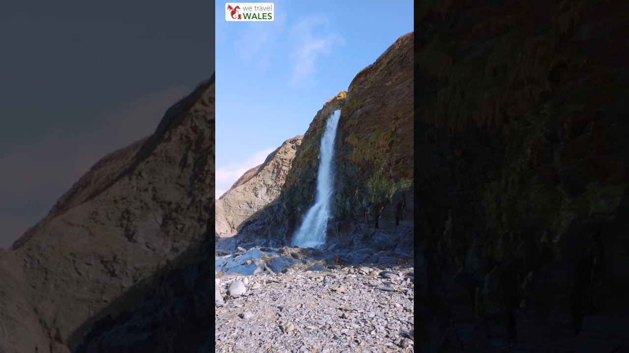 The Welsh beach with a waterfall! 