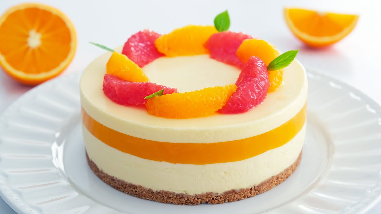 🍊🍊 【No Bake】 Апельсиновый муссовый торт