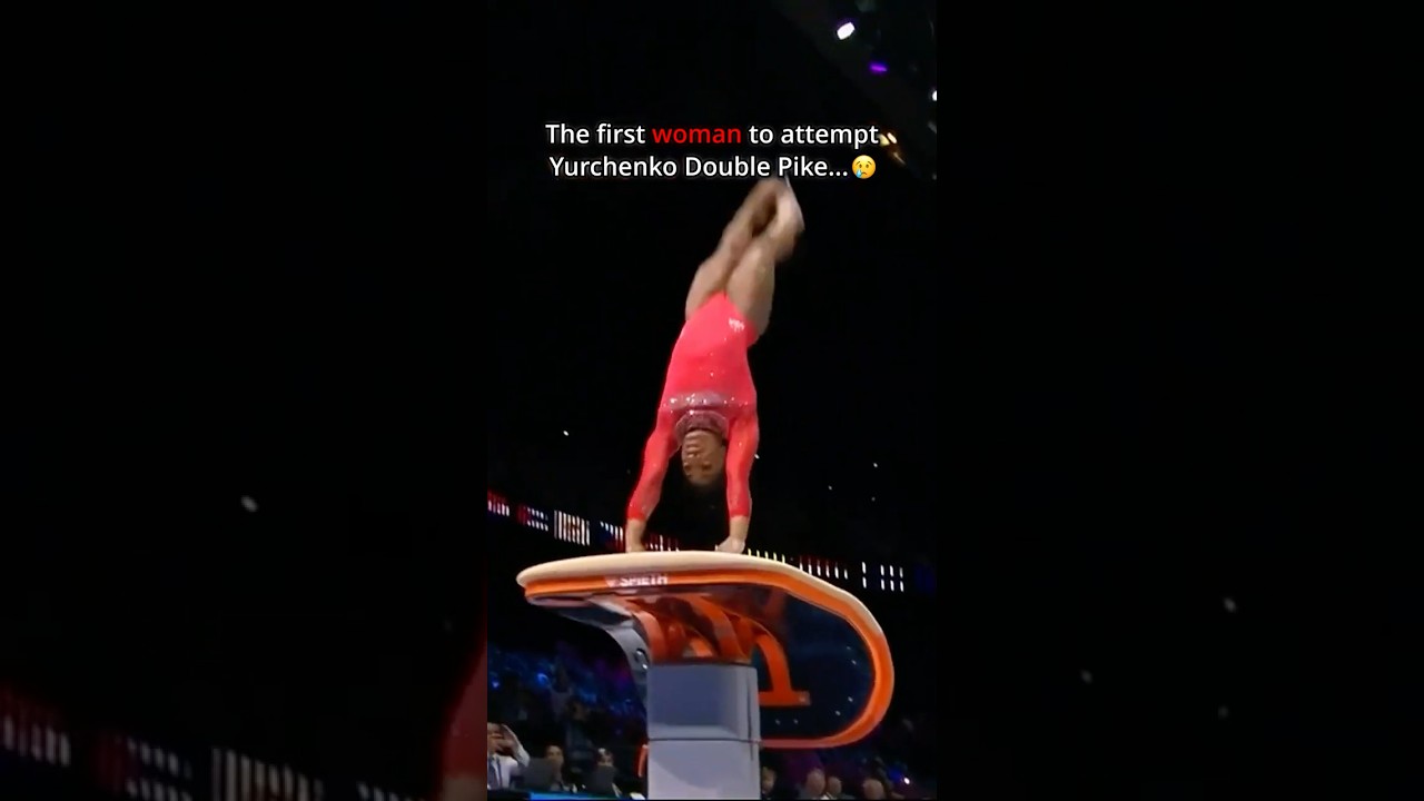 She landed this skill when it mattered most🤩 #gymnastics #olympics #sports #vault #simonebiles