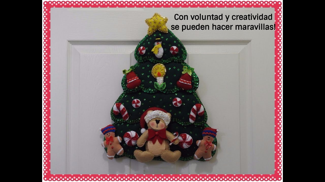 ARBOL DE NAVIDAD EN FIELTRO 2017 ADORNO NAVIDEÑO