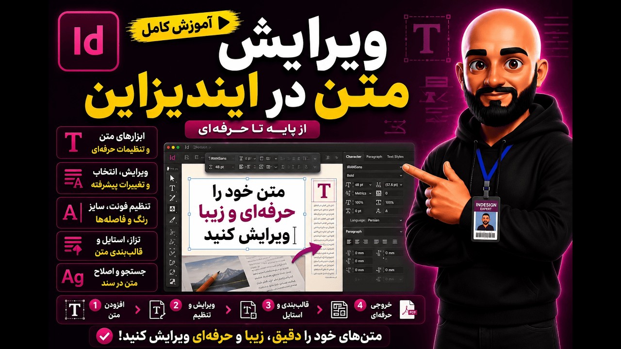 آموزش ایندیزاین ( ویرایش متن در Indesign )
