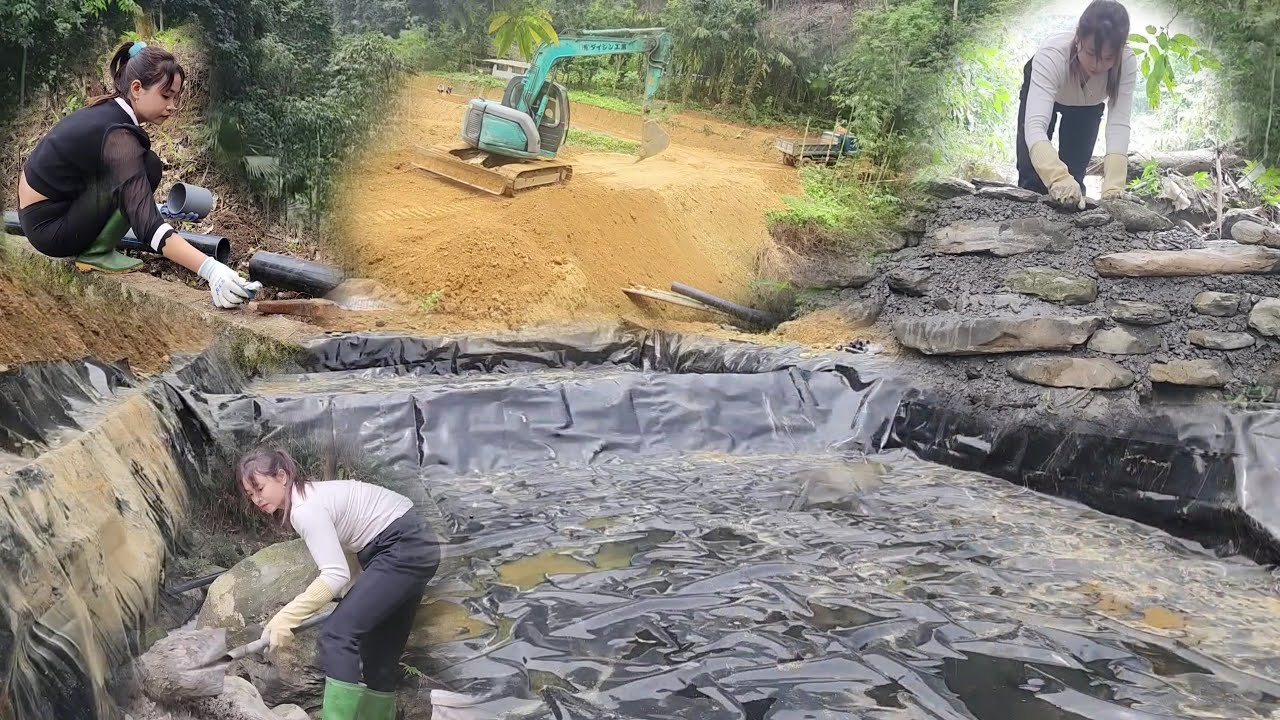 Full video 90 days girl builds and completes preliminary fish pond