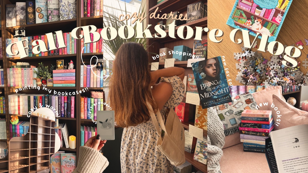 [уютный осенний влог из книжного магазина 🍁🧸☕️] поход за книгами, большая книжная распаковка, пок...