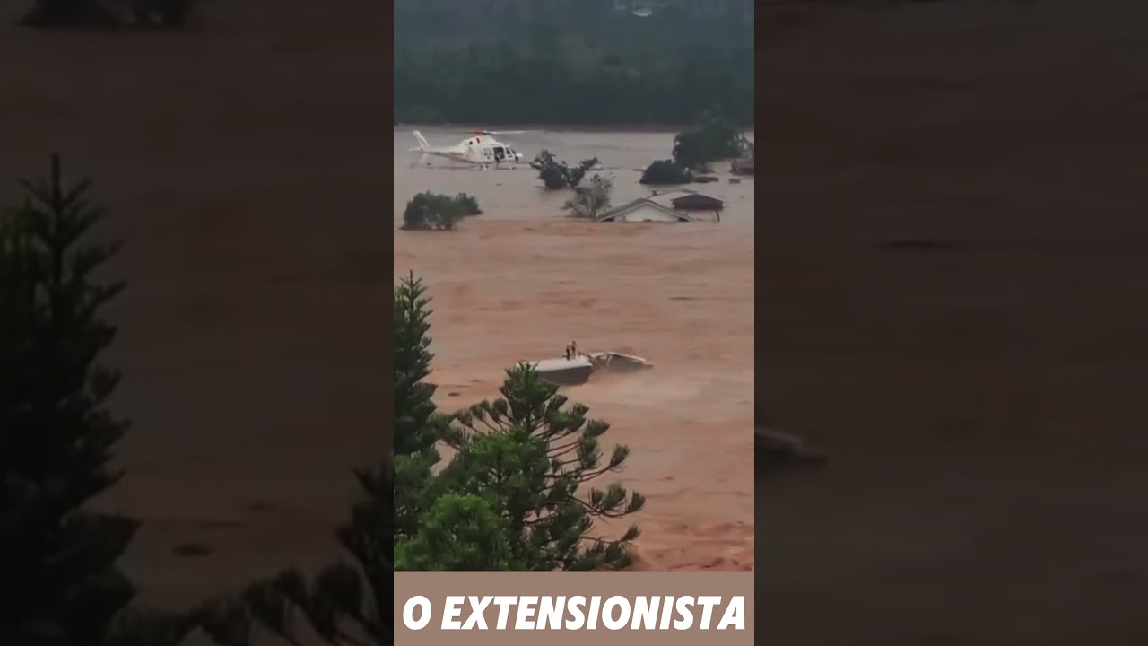 A ang&uacute;stia das pessoas no Rio Grande do Sul 😳🙏#enchente #cheias  #alagamento #helicoptero #rural