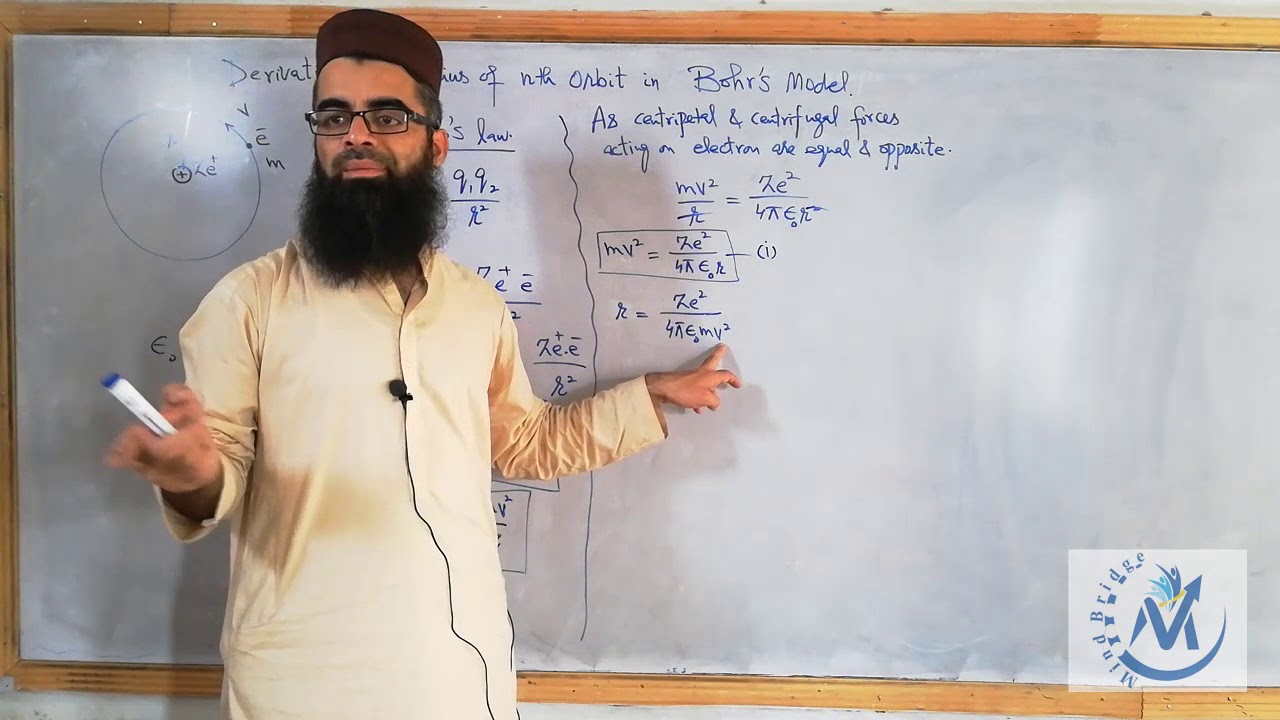 Derivation of Radius of Orbit of Hydrogen atom in Bohr's Model