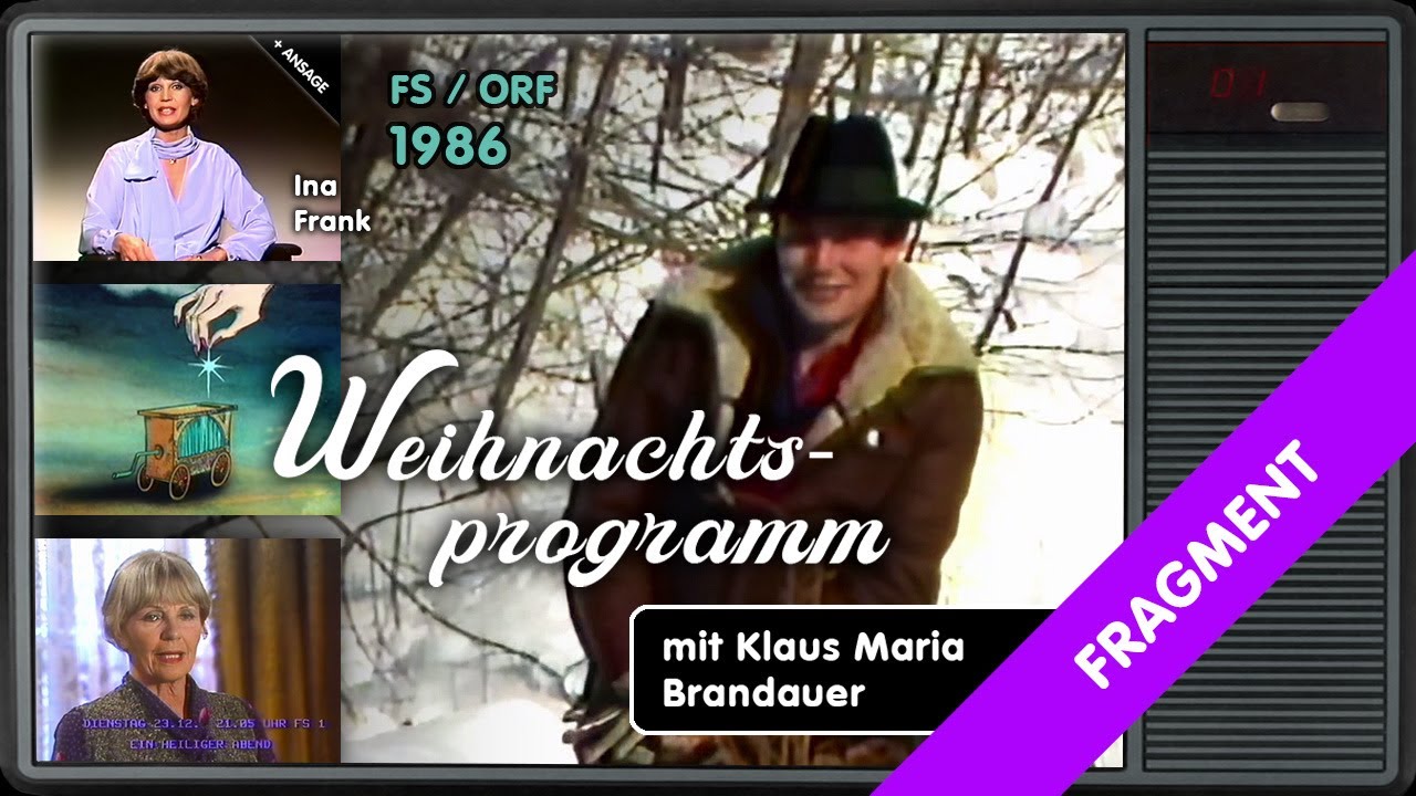 Vorschau ORF-Weihnachtsprogramm mit Klaus Maria Brandauer (1986)
