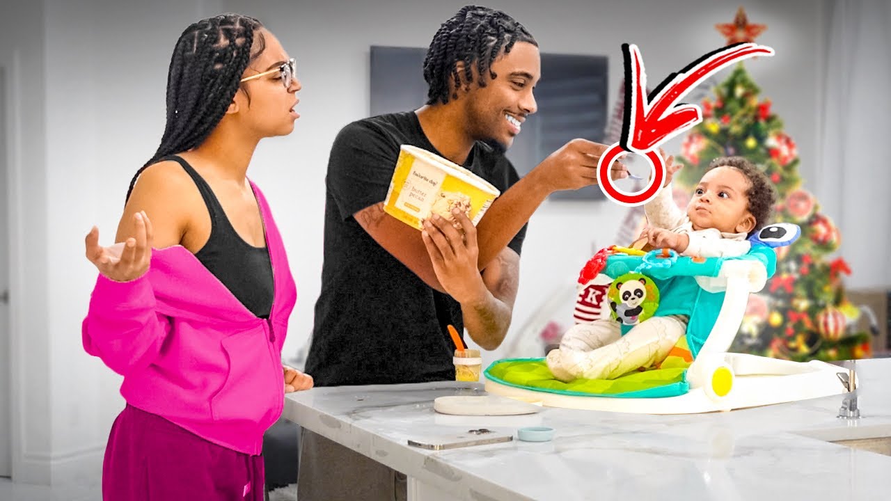 Giving Our 4 Month Old Baby JUNK FOOD... *Prank On Girlfriend*