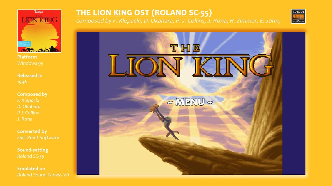 The Lion King Soundtrack (PC-WIN) - Roland SC-55