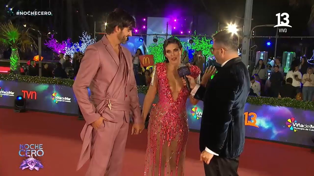 Eugenia Lemos sorprende con transformación sobre la alfombra roja. Gala Noche Cero, Canal 13