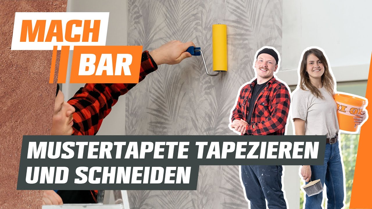 Mustertapete tapezieren und schneiden | OBI