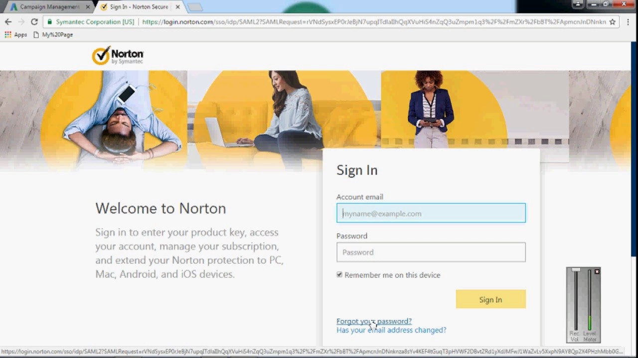 norton 360 password manager (reset)