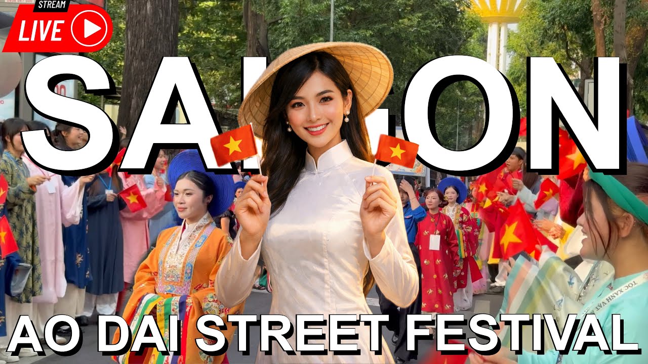 Saigon LIVE 🇻🇳 Vietnam Traditional Costume Festival Walk (4K)