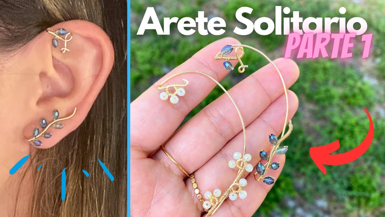 ARETES SOLITARIO en alambrismo | EAR CUFF | pendiente solitario diy Pendientes en alambrismo Parte 1