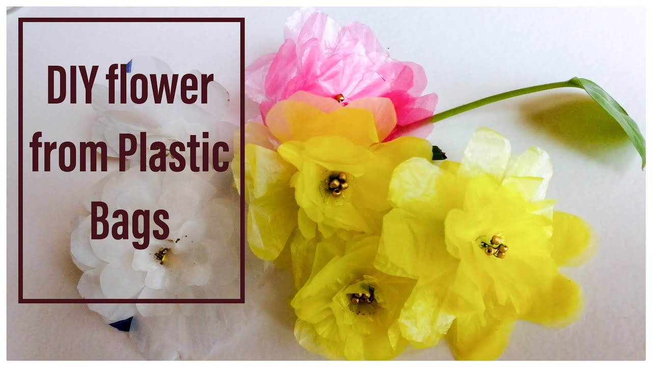How to make flowers with plastic carry bags. /Plastic Carry Bag Reuse Ideas/Part 1