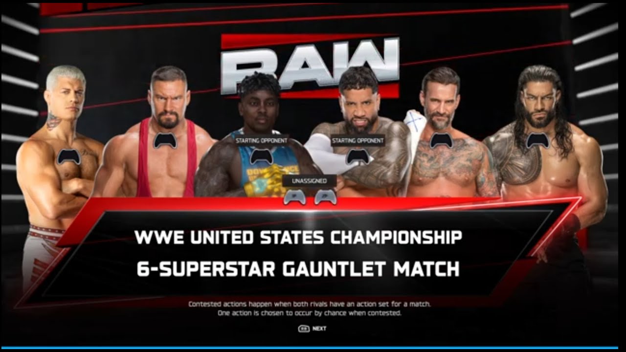 WWE 2K25 - GAUNTLET CHAMPIONSHIP MATCH - WWE UNITED STATES CHAMPIONSHIP - Presented By CashGen4 -