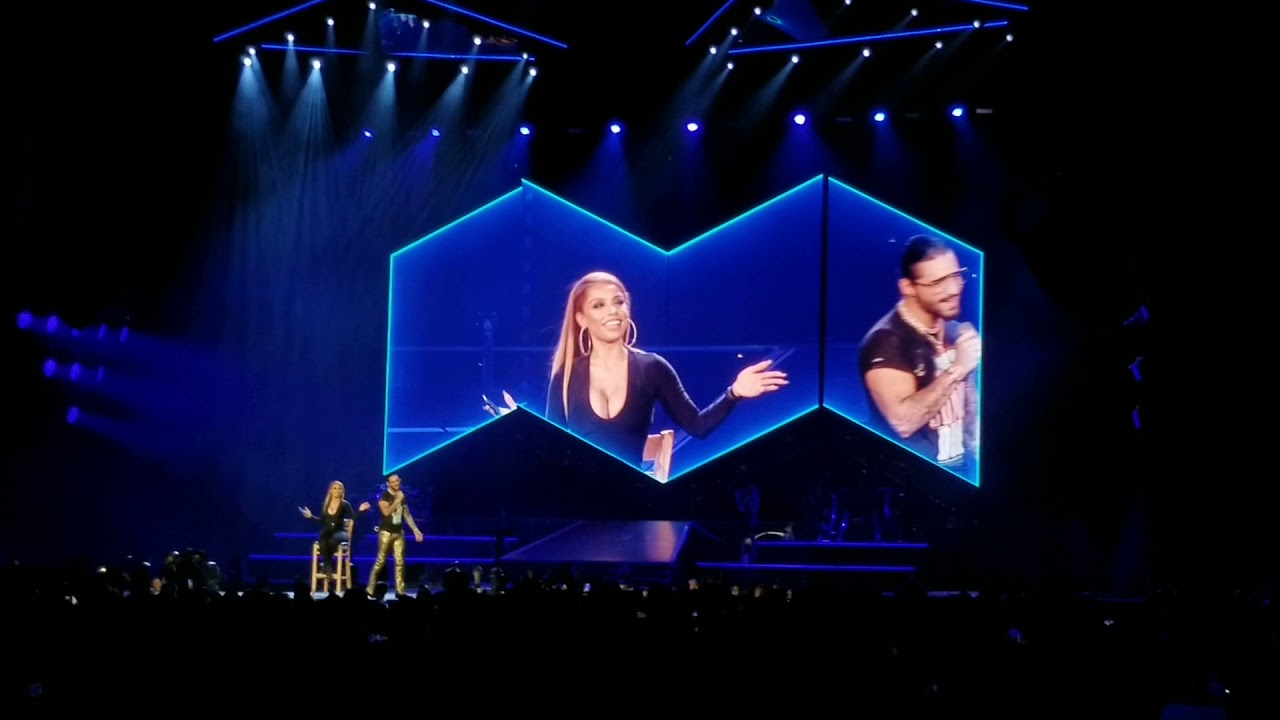 Maluma serenades a female fan on stage - Chicago May 12 Allstate Arena FAME TOUR