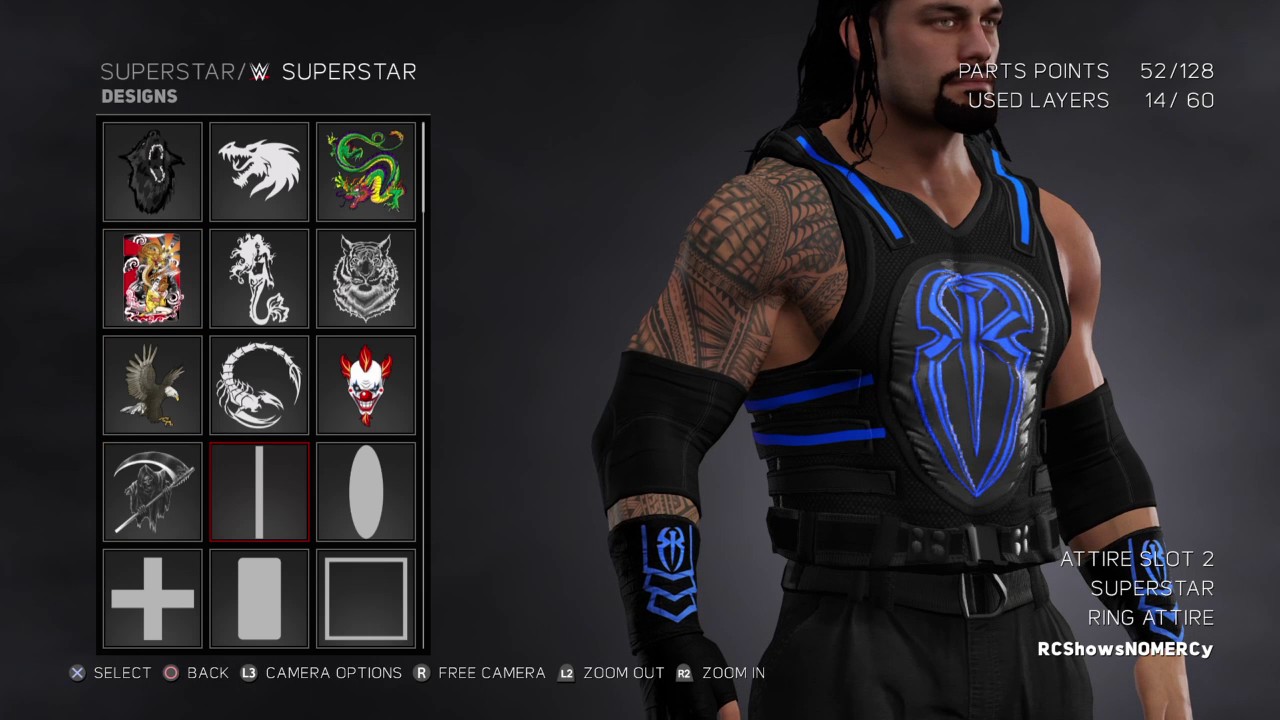 WWE 2K17 Roman Reigns 2017 Updated Wrist Bands logo Blue Design Attire