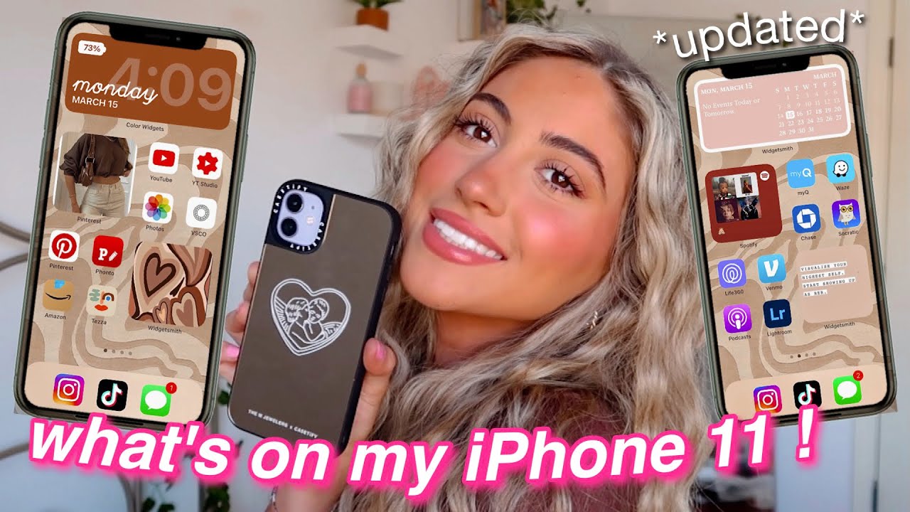 WHAT'S ON MY IPHONE 11!! (aesthetic widgets & cute cases) 2021
