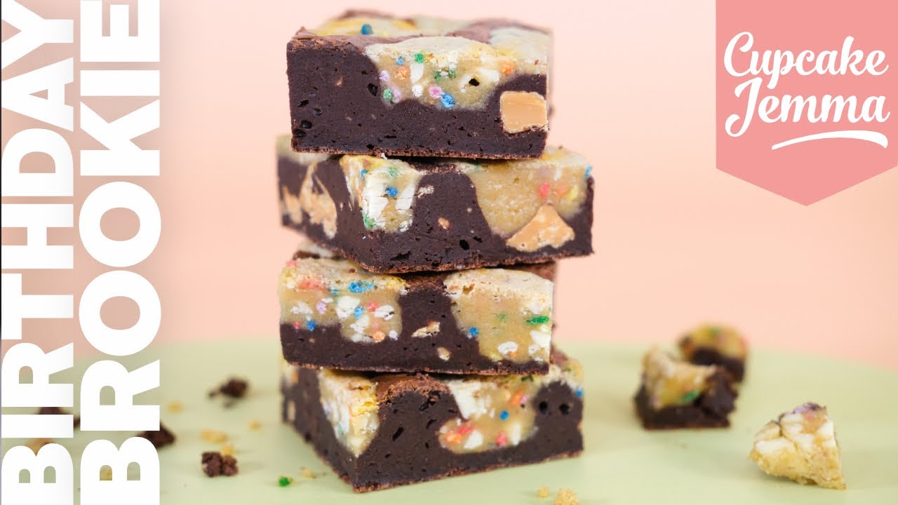 Birthday Cake Batter Brookie Recipe - Better than Brownies and Cookies?! | Cupcake Jemma
