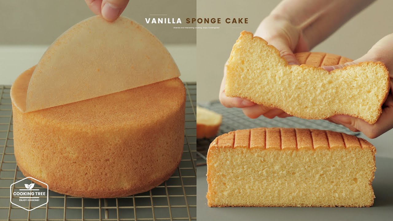 따라하면 무조건 성공하는! 스펀지 케이크 (공립법 제누와즈) 만들기 : Vanilla Sponge Cake (Genoise) Recipe | Cooking tree