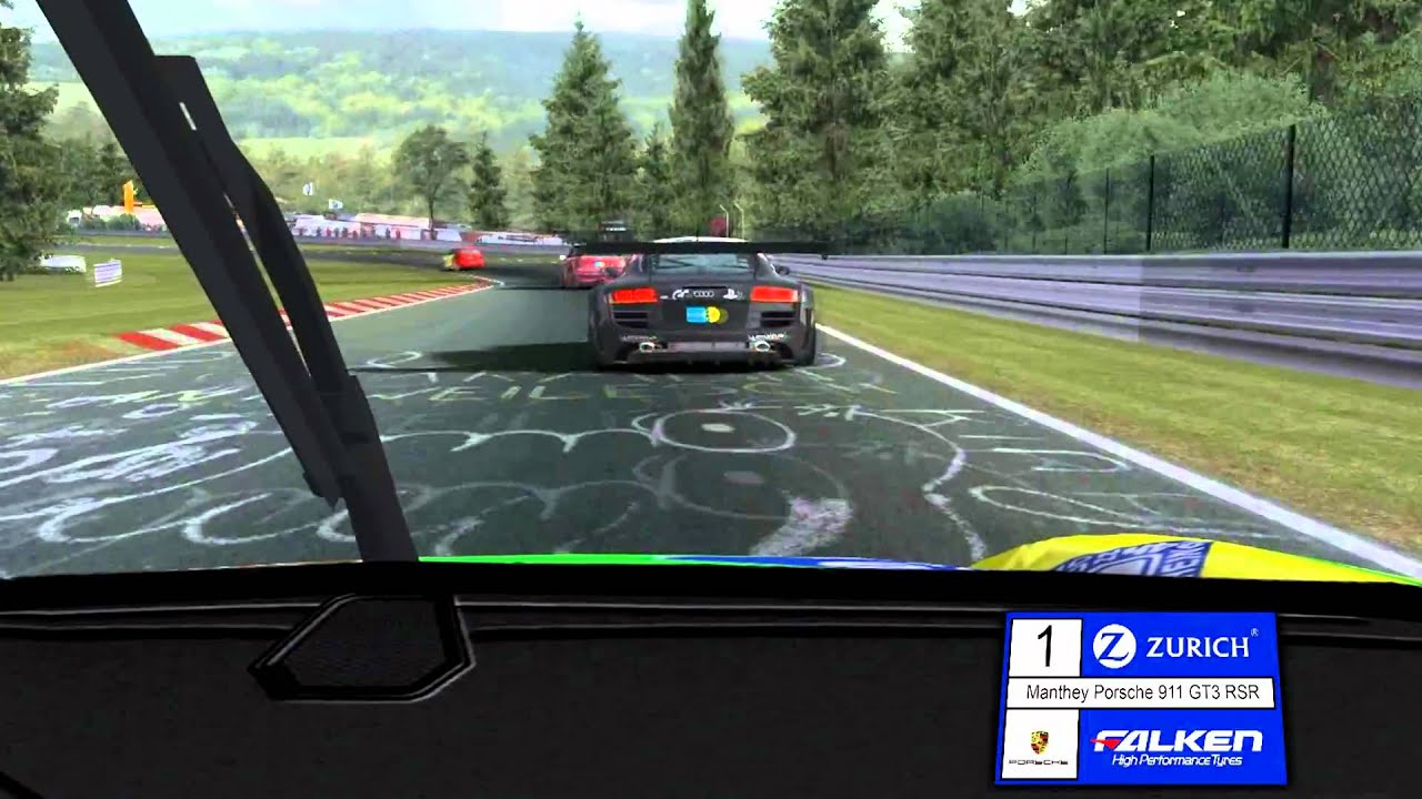 Porsche 911 GT3 RSR vs. Audi R8 GT3 LMS [rFactor]