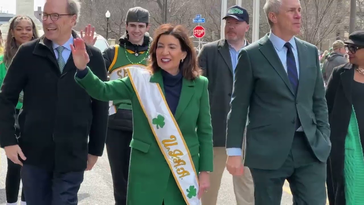B-ROLL: Governor Hochul Marches in the Buffalo Saint Patrick's Day Parade