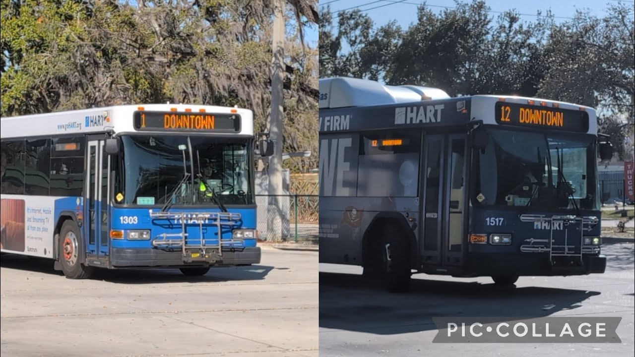 Hart buses #1303 and #1517 on Routes 1 and 12 arriving at UATC 