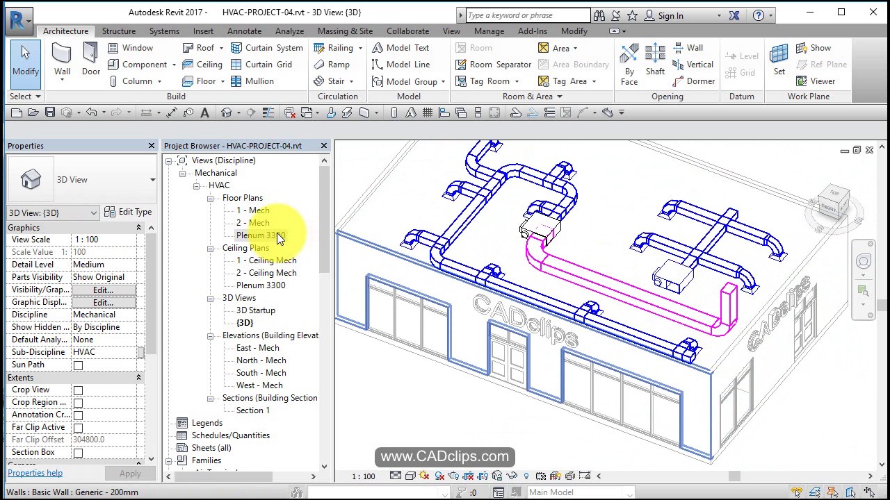 REVIT HVAC PROJECT 05 RETURN AIR DUCTS SYSTEM COLOR OVERRIDES