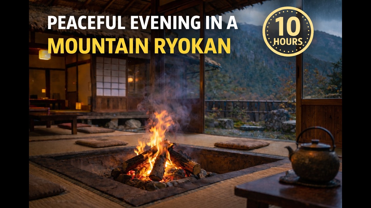 Japanese Ryokan Evening —  Peaceful Mountain Ambience (10+HRS)