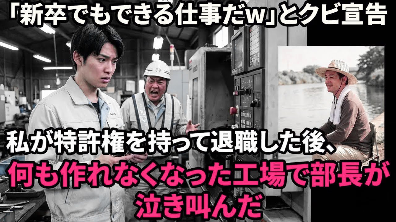 【スカッと】京大卒部長「お前の代わりは新卒で十分w」と解雇。俺の特許がないと何も作れないと知った部長が、翌日俺の家に土下座しに来たw【感動する話】