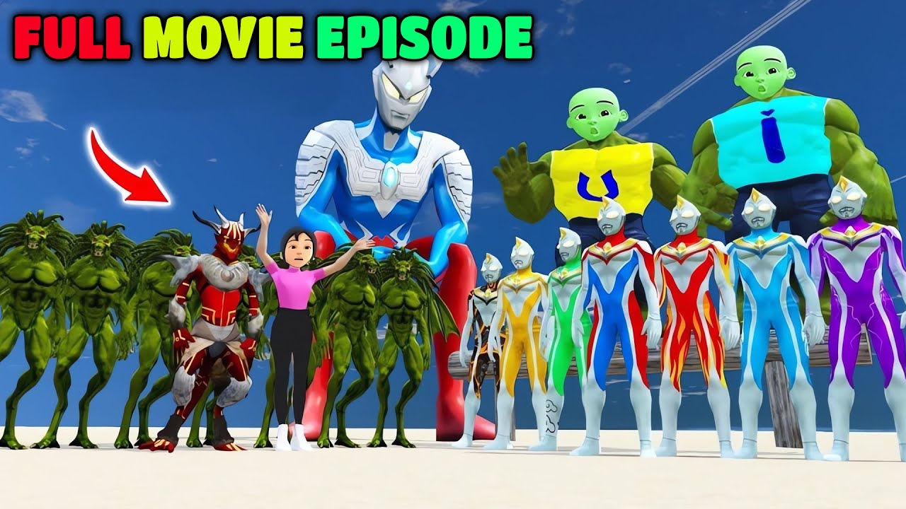 ULTRAMAN DYNA KUASA 7 DAN UPIN IPIN JADI HULK MENOLONG KAK ROS DICULIK SETAN - GTA 5 ULTRAMAN