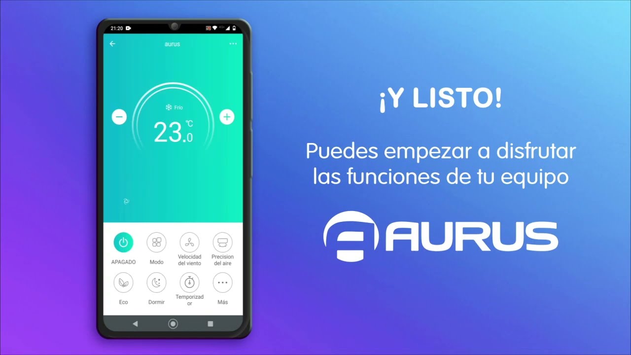 Conecta tu minisplit AURUS con tu celular