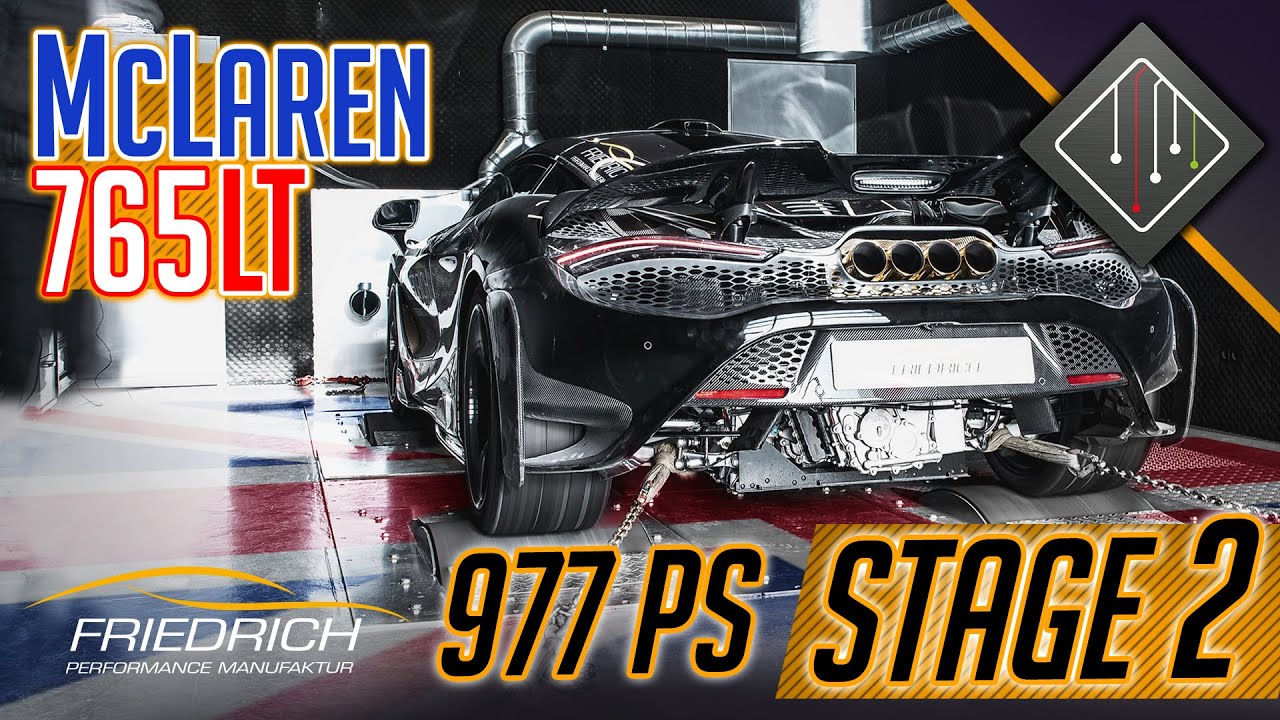 McLaren 765LT | 977PS Stage 2 Chiptuning - Dyno | mcchip-dkr