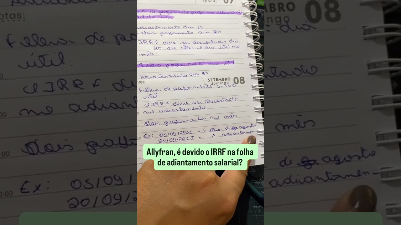 Allyfran, &eacute; devido o IRRF na folha de adiantamento salarial?