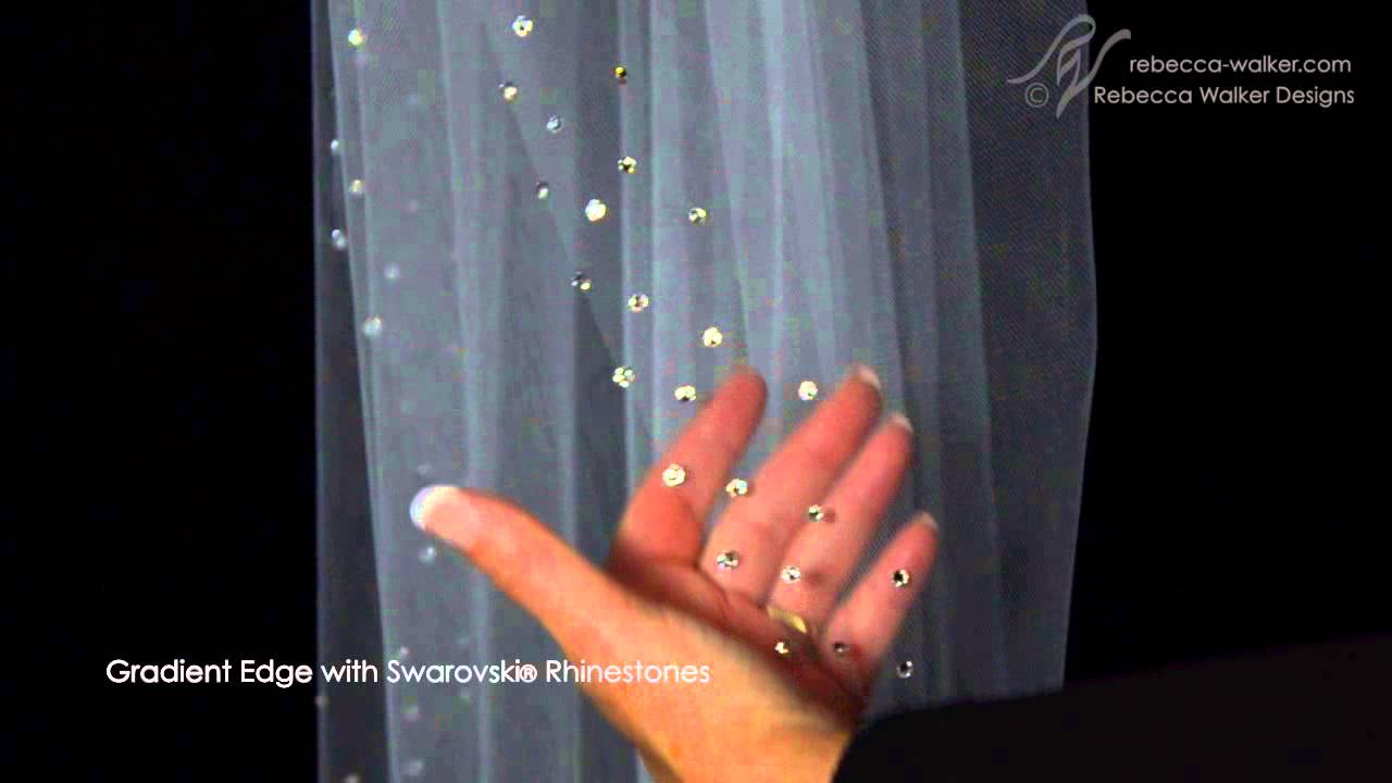 Bridal Veils with Gradient Borders Made With SWAROVSKI ELEMENTS from Rebecca-Walker.com
