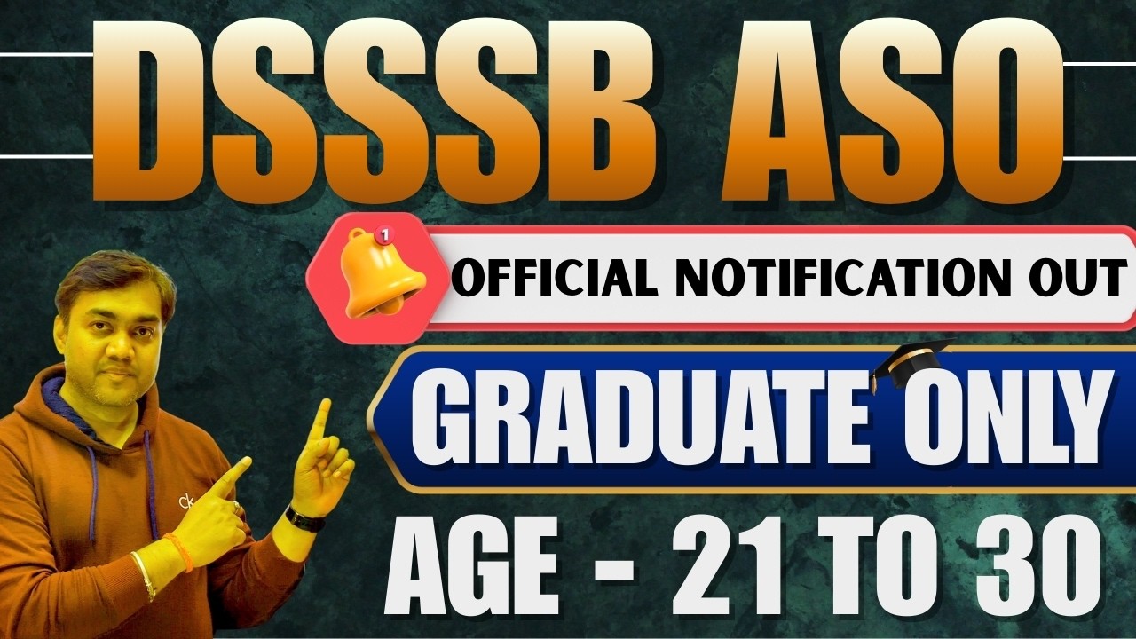 DSSSB ASO Recruitment 2026 - 80K Salary Per Month with Maximum Age 30 Years | #govtjobs2026