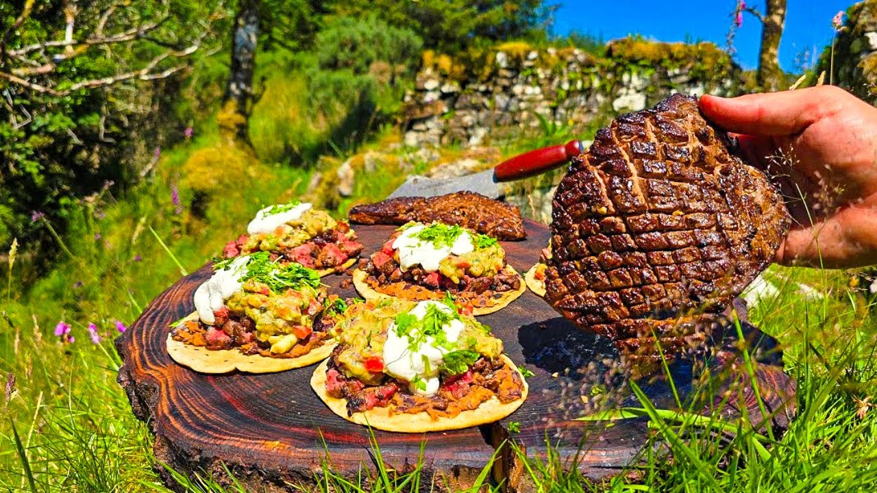 BEST Carne Asada Tacos You'll Ever Try | ASMR Outdoor Fire Cooking