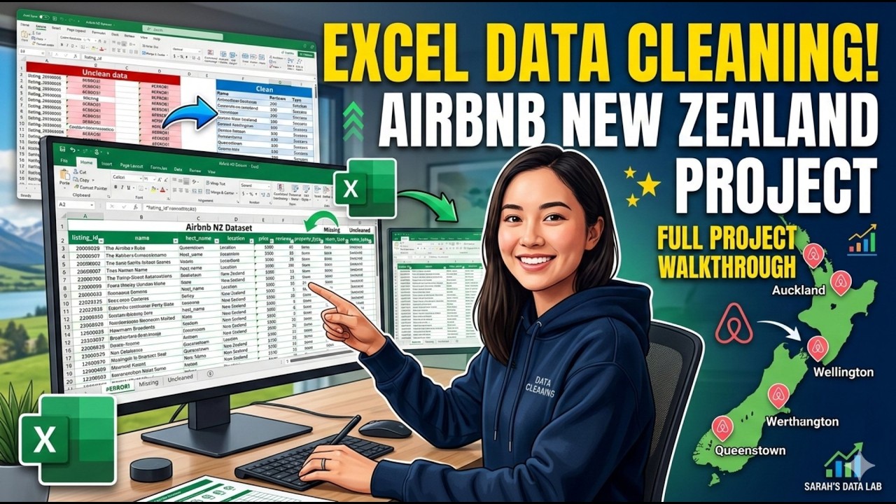 Excel Data Cleaning Project | Airbnb New Zealand Dataset | Data Analytics Project