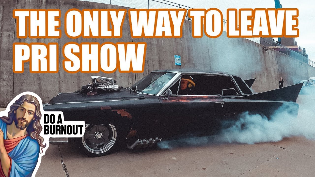 DARK ROAST BURNOUT CAR -  LOAD IN & OUT AT PRI SHOW 2023