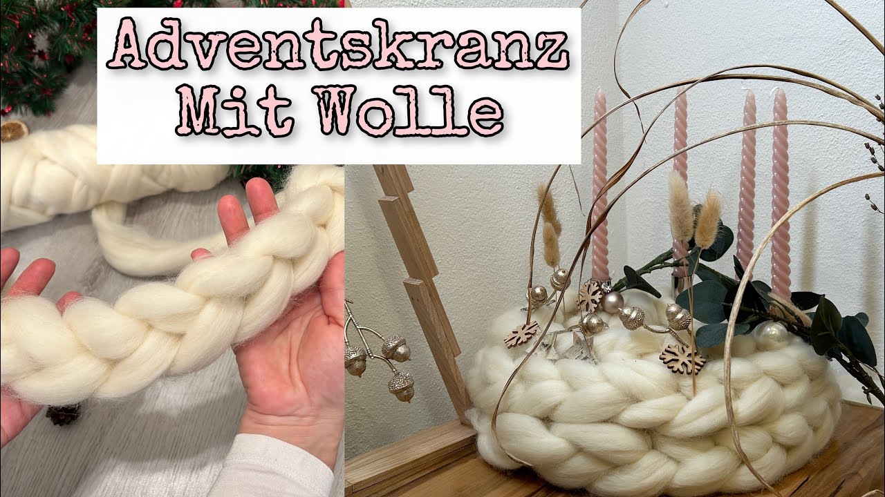 EASY Adventskranz 2025 aus Wolle Chunky Wool | WOLLE selber machen ❤️ skandinavisch Weihnachtsdeko
