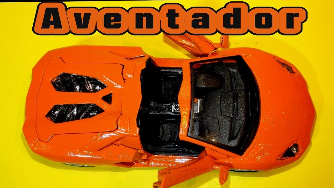 Lamborghini Aventador Car Custom Painted Diecast Bright Orange Pixar Cars Customs Lightning McQueen