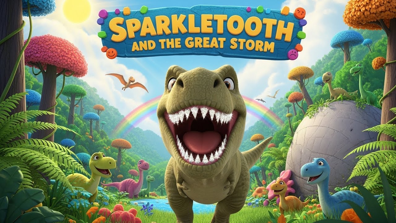 Bedtime Story for Kids: Sparkletooth the T-Rex & The Power of Teamwork