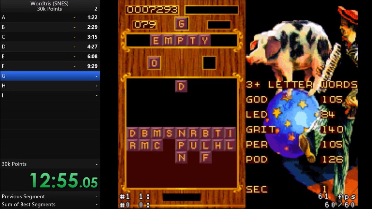 Wordtris (SNES) - 30k Points - 35:30