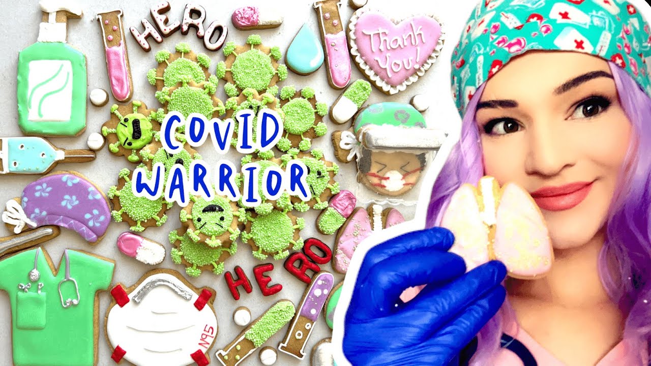 How to Decorate Shocking Covid Hero Cookies 🦠💉| SATISFYING COOKIE DECORATING | Sprinkle Time Cookies