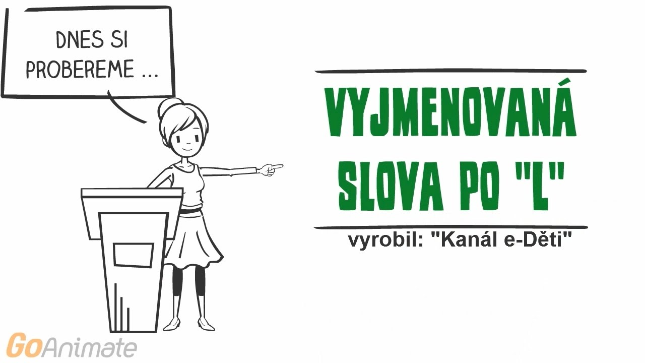 Český jazyk Vyjmenovaná slova po L Animované výukové HD video