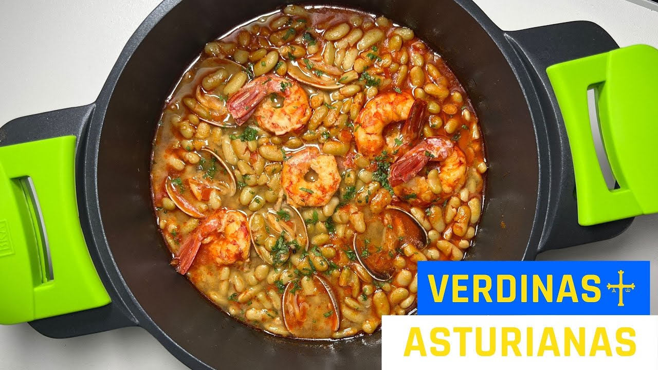 |VERDINAS CON ALMEJAS Y LANGOSTINOS|  -  La receta tradicional asturiana